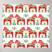 Zweeds Dala Paard: Volkskunst Poster (Voorkant)