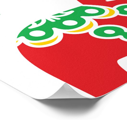 Zweeds Dala Paard: Volkskunst Poster (Hoek)