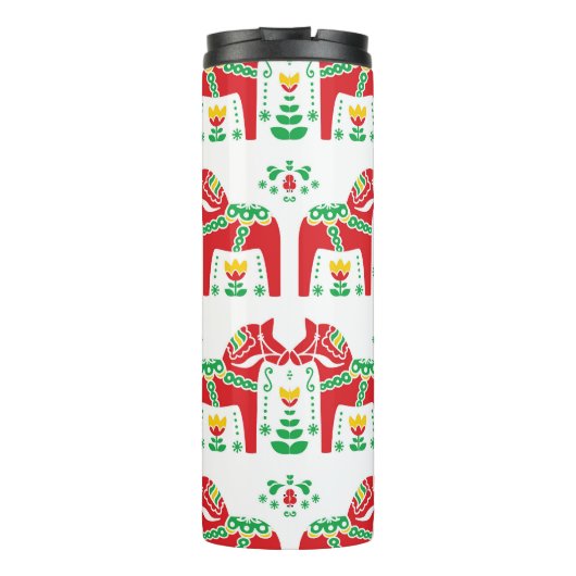 Zweeds Dala Paard: Volkskunst Thermosbeker (Achterkant)