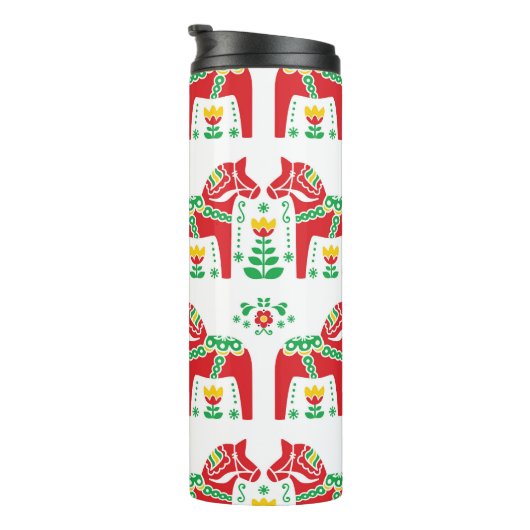 Zweeds Dala Paard: Volkskunst Thermosbeker (Geroteerd rechts)