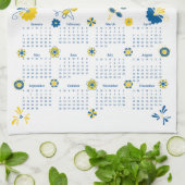 Zweeds dala paard volledig jaar 2026 kalender theedoek (Gevouwen)