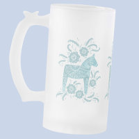 Zweeds Dala Paarden Blauwgroen Groen en Wit