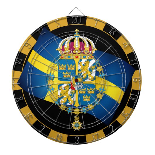 Zweeds dartboard en Zweeds vlagdonker/spelbord Dartbord (Voorkant)