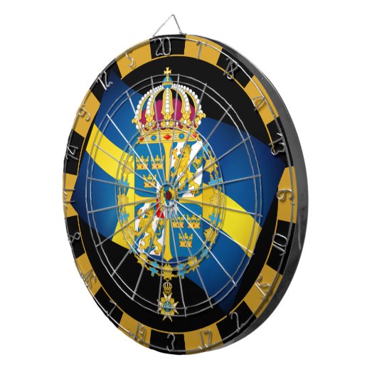 Zweeds dartboard en Zweeds vlagdonker/spelbord Dartbord (Voorkant Rechts)