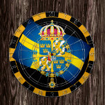 Zweeds dartboard en Zweeds vlagdonker/spelbord Dartbord<br><div class="desc">Dartboard: Zweden & wapenschild,  Zweedse vlagdonker,  familieklepjes - hou van mijn land,  zomerspelen,  vakantie,  vaders dag,  verjaardagsfeest,  universiteitsstudenten/sportfans</div>