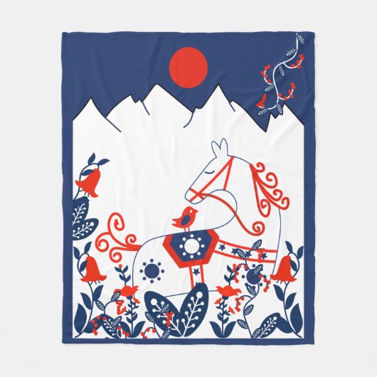 Zweeds en Fins Folk Art Gift Fleece Deken (Voorkant)