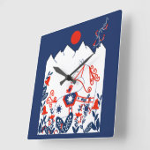 Zweeds en Fins Folk Art Gifts Vierkante Klok (Hoek)