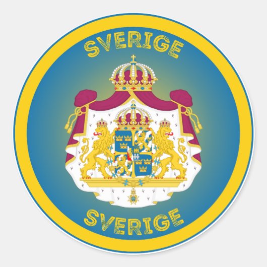Zweeds Erfgoed Embleem Ronde Sticker (Voorkant)
