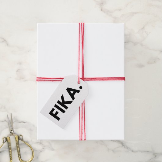 Zweeds Fika Bold Rechthoekig Cadeaulabel (Met Touw)