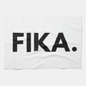 Zweeds Fika Bold Zwart-Wit Sans Serif Theedoek (Horizontaal)