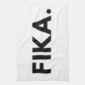 Zweeds Fika Bold Zwart-Wit Sans Serif Theedoek (Verticaal)