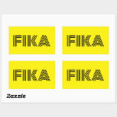 Zweeds Fika Geel en Zwart Rechthoekige Sticker (Vel)