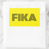 Zweeds Fika Geel en Zwart Rechthoekige Sticker (Tas)