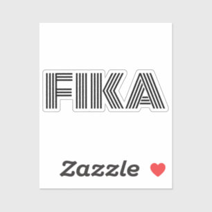 Zweeds Fika Zwart-Wit Sticker