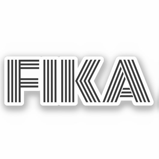Zweeds Fika Zwart-Wit Sticker (Voorkant)