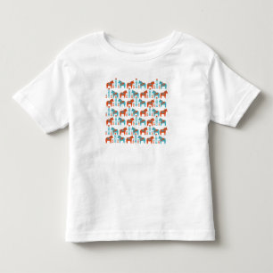 Zweeds Folk Art Dola Paarden en Bloemen Patroon Kinder Shirts