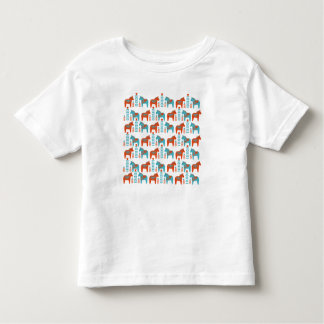Zweeds Folk Art Dola Paarden en Bloemen Patroon Kinder Shirts