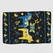 Zweeds Folk Dala Horse Golfhanddoek (Horizontaal)