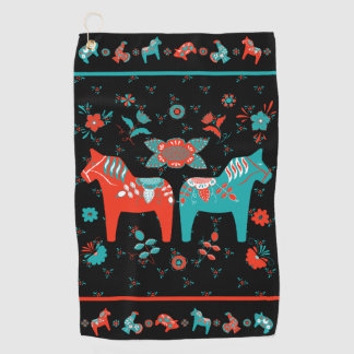 Zweeds Folk Dala Horse Golfhanddoek
