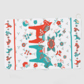 Zweeds Folk Dala Horse Golfhanddoek (Horizontaal)