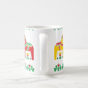 Zweeds folkpatroon Dala Horse floral Koffiemok