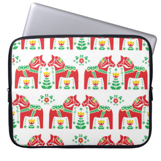 Zweeds folkpatroon Dala Horse floral Laptop Sleeve