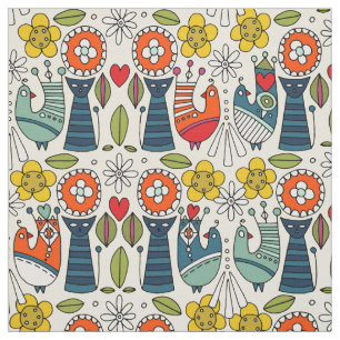 Zweeds folkskatten en vogels stof