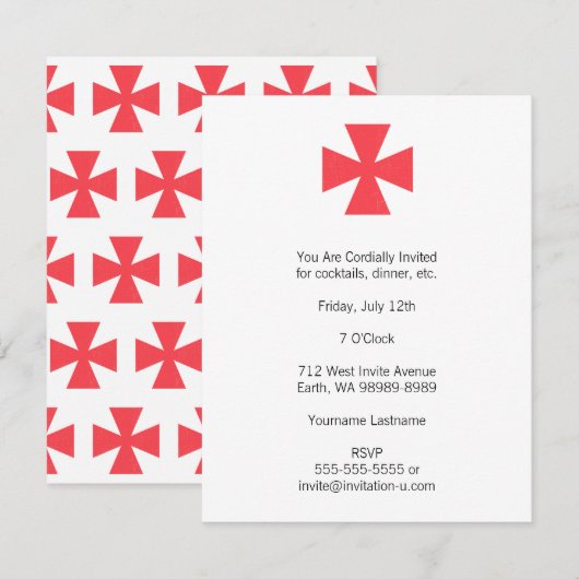 Zweeds Freemasons Cross Kaart (Voorkant / Achterkant)