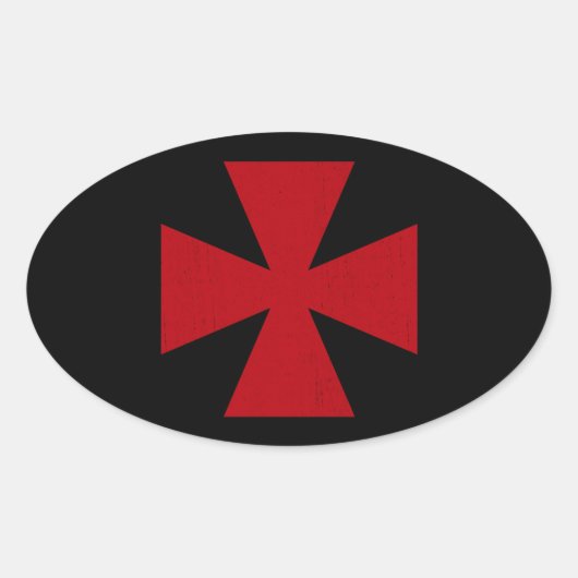 Zweeds Freemasons Cross Ovale Sticker (Voorkant)