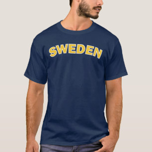 Zweeds Geel op Blue T-Shirt