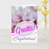 Zweeds Gefeliciteerd Kaart / Grattis Kort (Gele Bloem)