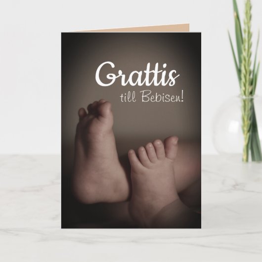 Zweeds Gefeliciteerd met Baby Kaart (Voorkant)