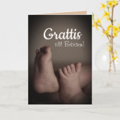 Zweeds Gefeliciteerd met Baby Kaart (Gele Bloem)