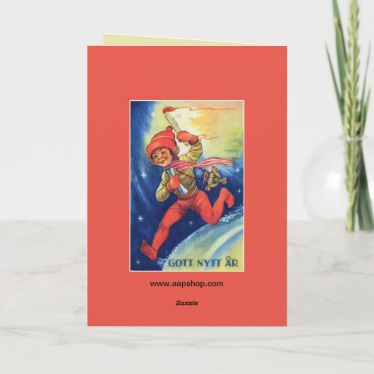Zweeds Gelukkig Nieuwjaar Feestdagen Kaart (Achterkant)
