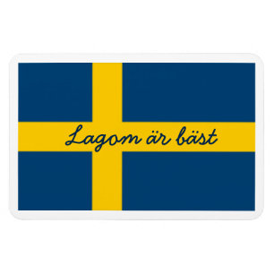 Zweeds Gezegde Vlag Theme Lagom Ar Bast Magneet