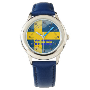 Zweeds glanzende vlag horloge