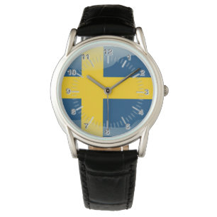 Zweeds glanzende vlag horloge