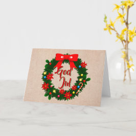 Zweeds God jul gratulationskort Kerstmis Kaart