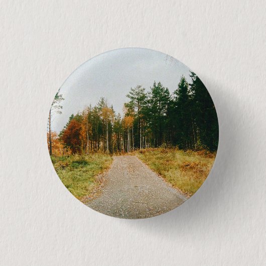 Zweeds herfstbos ronde button 3,2 cm (Voorkant)