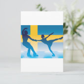 Zweeds IJs Dans Paar Silhouet Kaart (Staand voorkant)