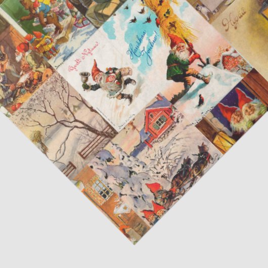 Zweeds Jultomte Gnome Collage Tissuepapier (Detail)