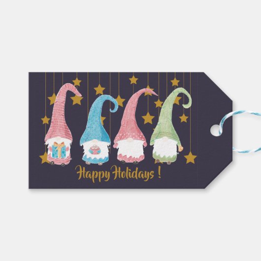 Zweeds kabouters gepersonaliseerde Vakantie cadeau Cadeaulabel (Voorkant (Horizontaal))