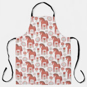 Zweeds kerst dala paard schort (Voorkant)