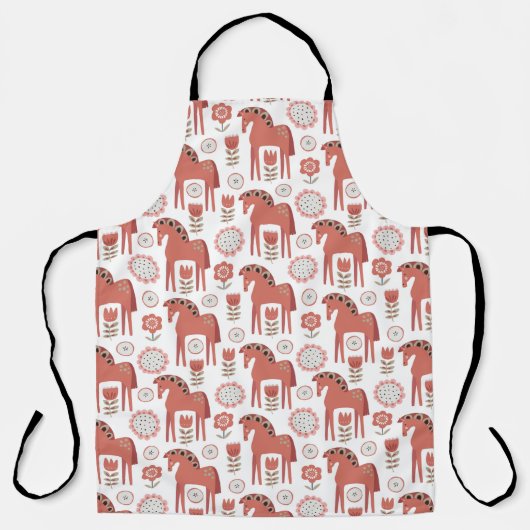 Zweeds kerst dala paard schort (Voorkant)