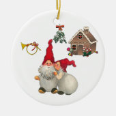 Zweeds kerstcadeautje keramisch ornament (Voorkant)