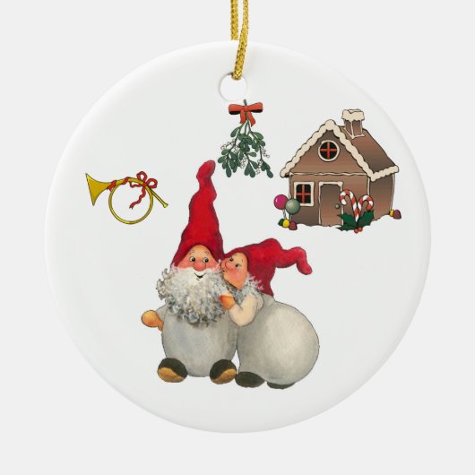 Zweeds kerstcadeautje keramisch ornament (Voorkant)