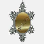 Zweeds kerstfeest Golden Snowflake Pewter Ornament (Links)