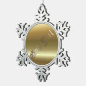 Zweeds kerstfeest Golden Snowflake Pewter Ornament (Rechts)