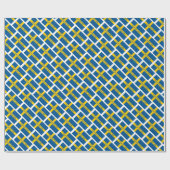 Zweeds kerstfeest onder Zweedse vlag Cadeaupapier (Vlak)