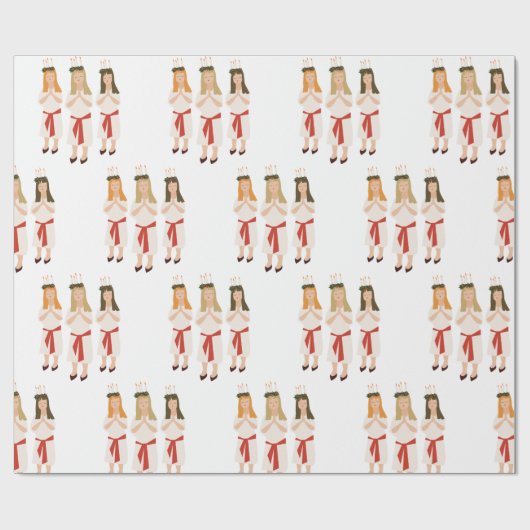 Zweeds kerstmeisje cadeaupapier (Vlak)